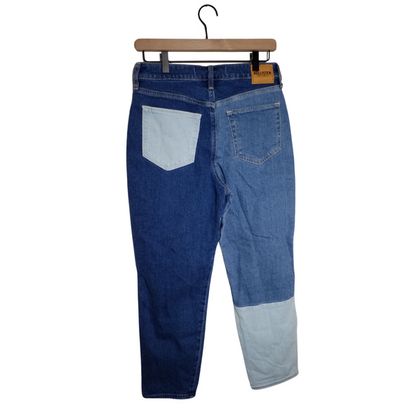 Hollister Ultra High Rise Mom Jeans Patchwork Denim NWT Size 5 Stretch - Picture 3 of 9